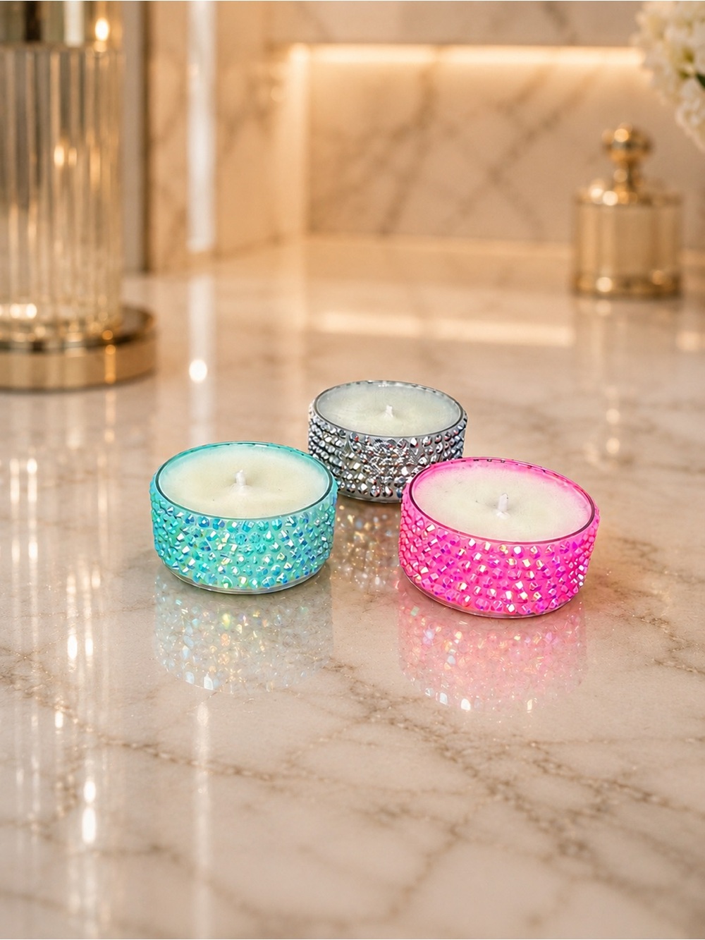 Bling Tealight Candle Trio